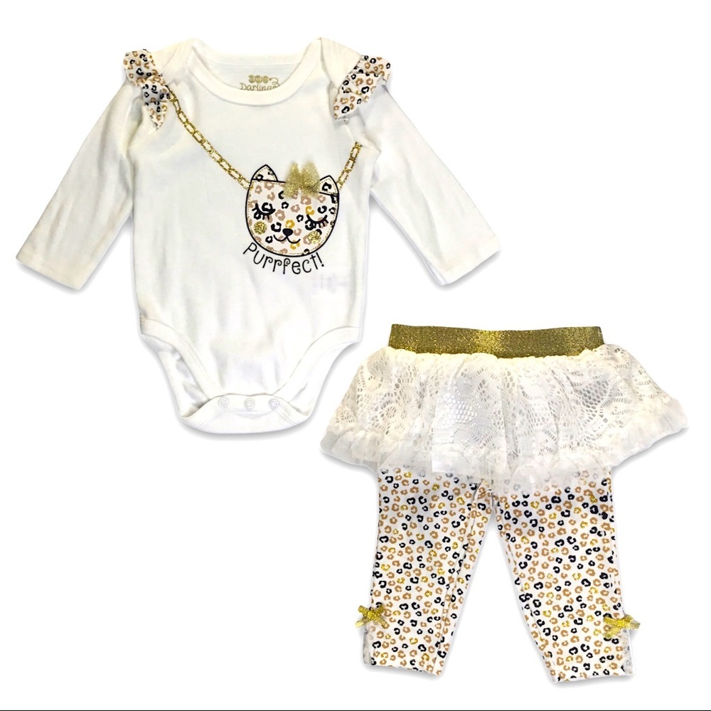 NEW Girls 6-9M Outfit Leopard Matching Set NWT - Picture 4 of 12